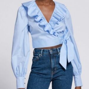 & OTHER STORIES BLUE LONGSLEEVE BLOUSE, EUR 40 NWT
